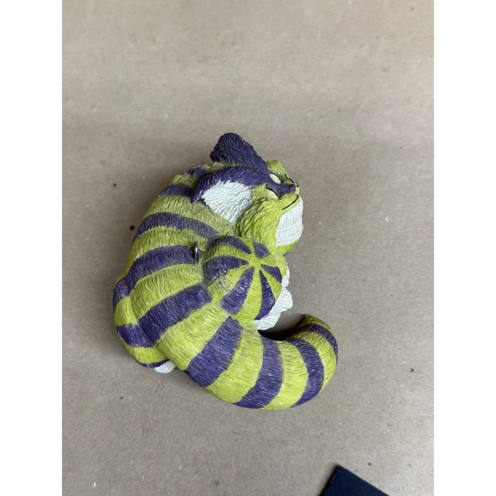 Cheshire Cat Alice in Wonderland Green Purple Striped Figurine